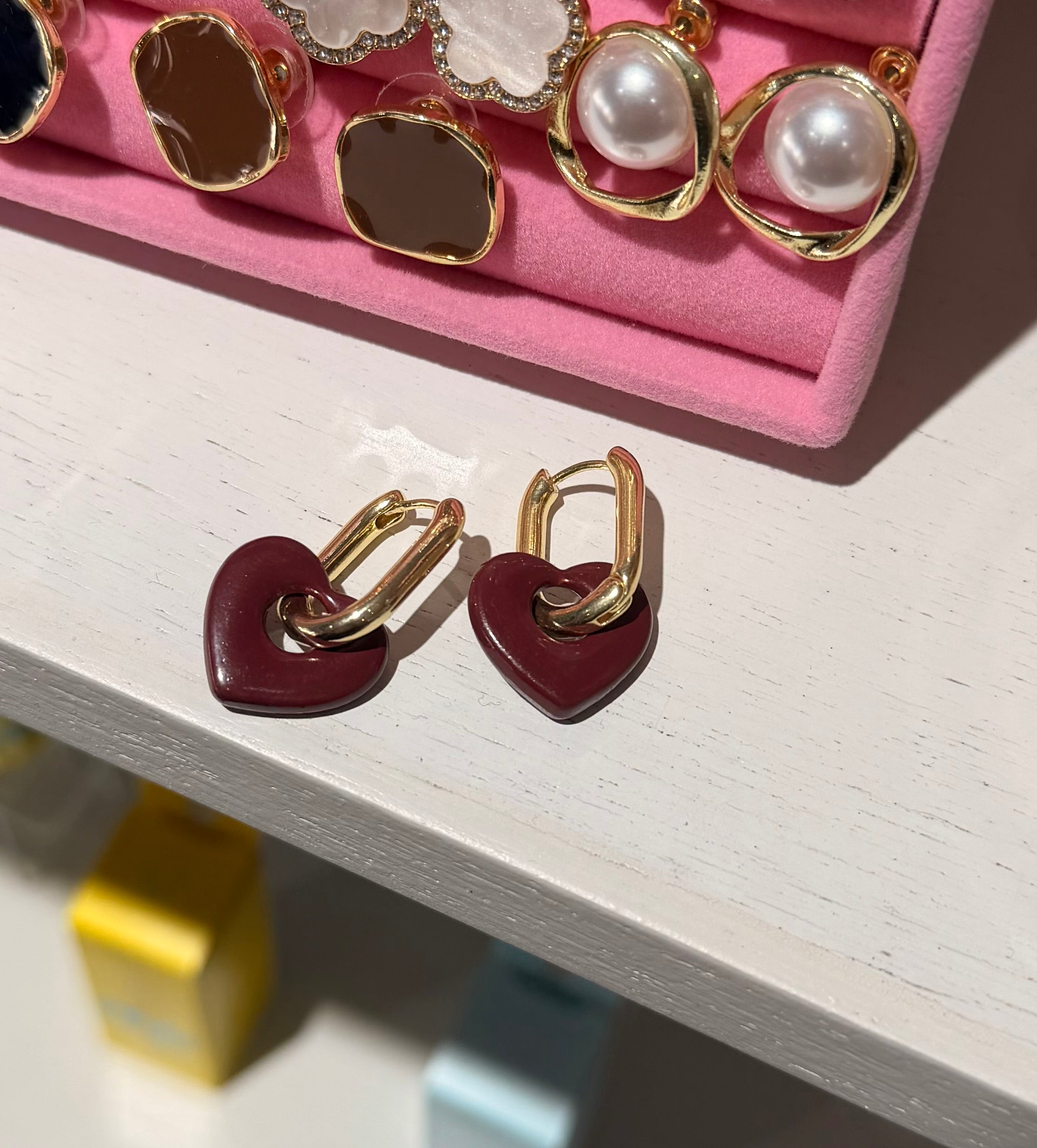 Aretes de corazones colgantes|Joyeria