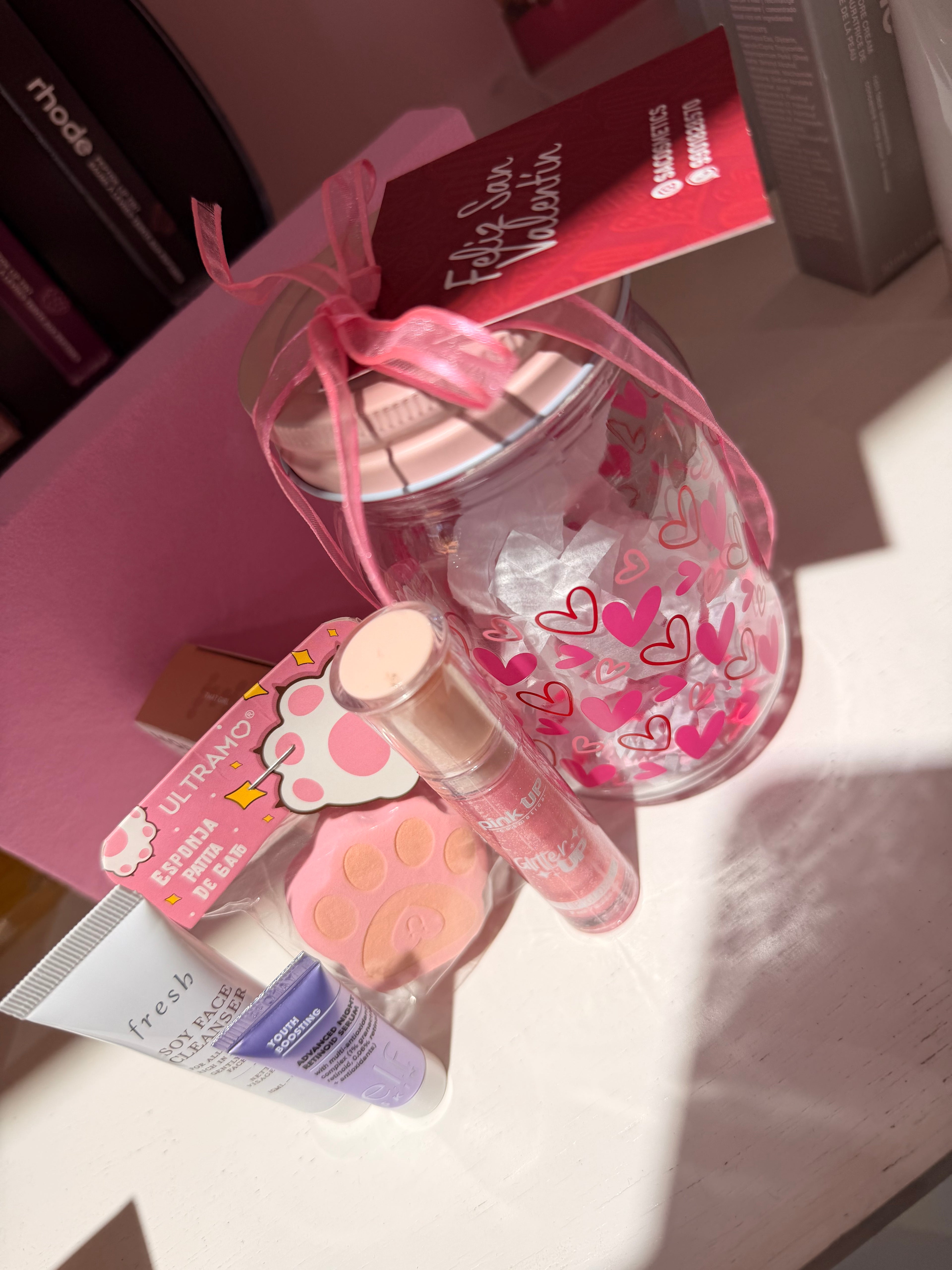 Vaso Valentines rosa claro