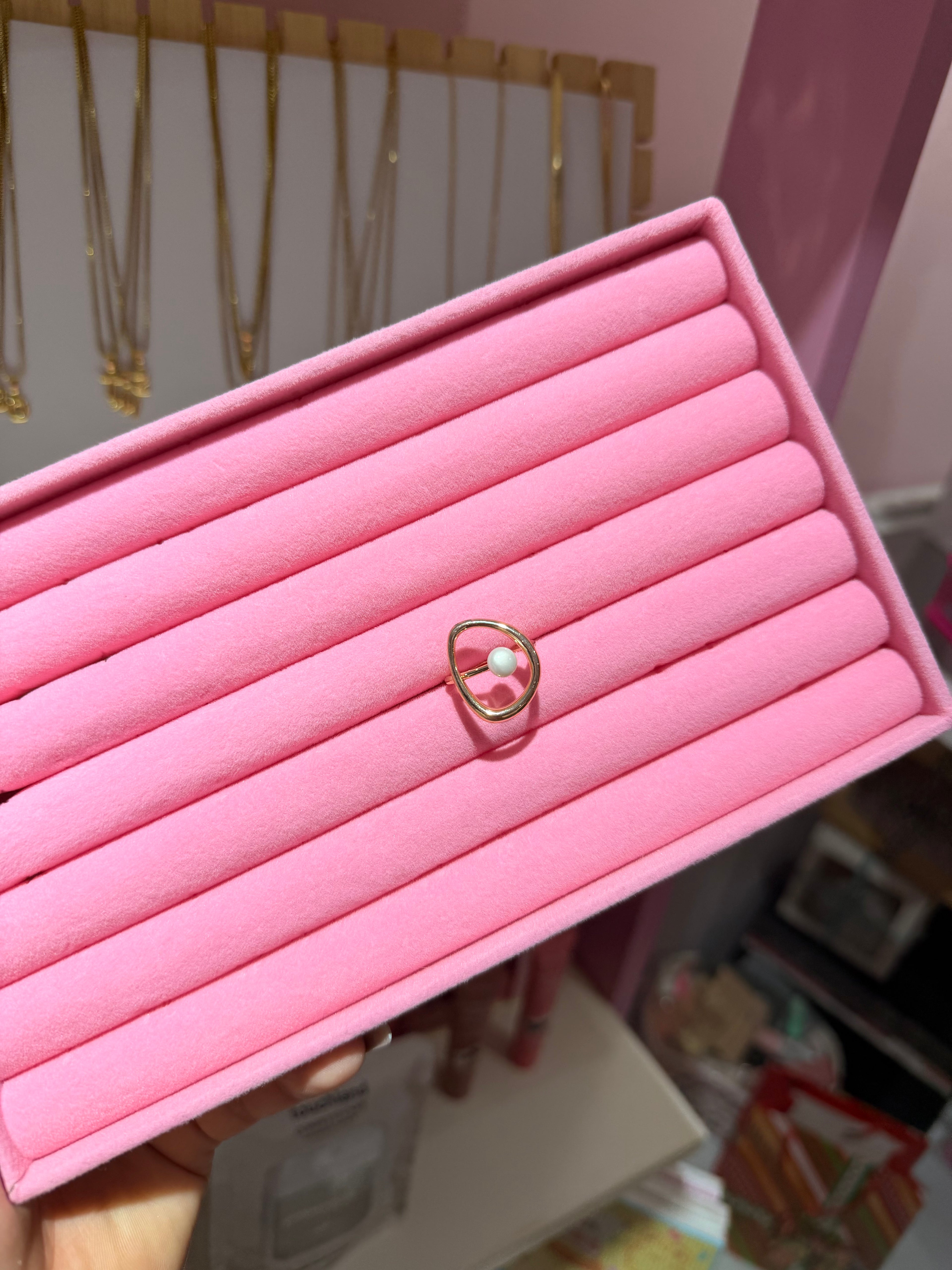 Anillo circular con perla | Joyeria