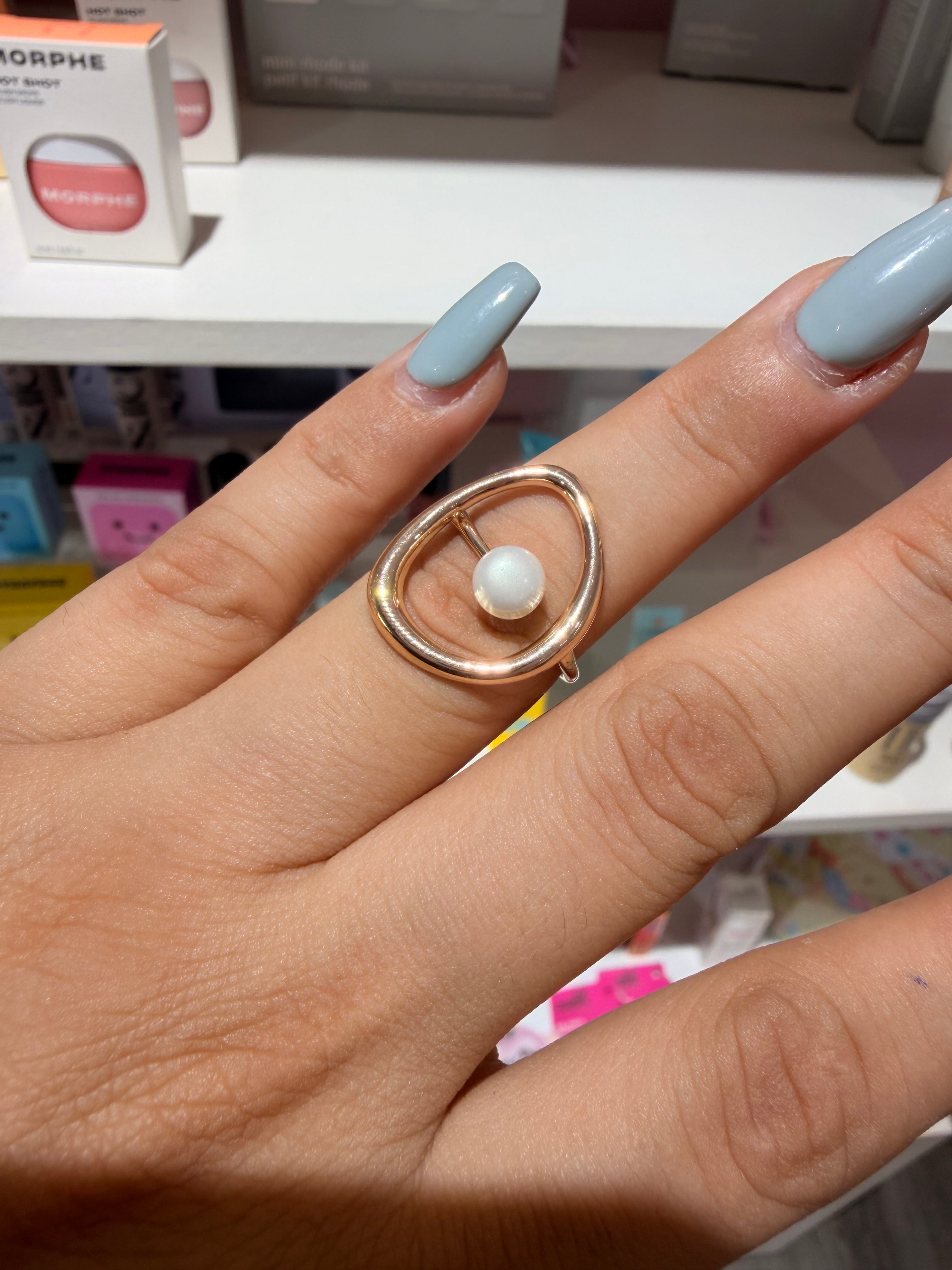 Anillo circular con perla | Joyeria