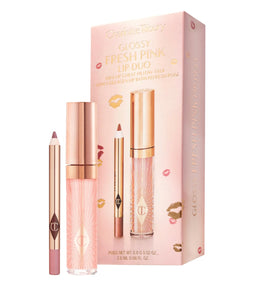 Mini Glossy Pink Lip Gloss + Lip Liner Set