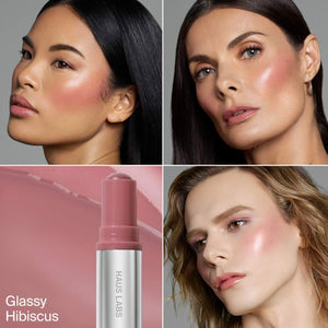 Color Fuse Longwear Hydrating Glassy Lip + Cheek Blush Balm Stick haus labs